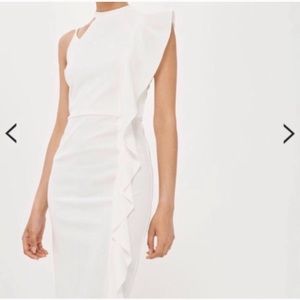 Topshop side ruffle pencil dress
